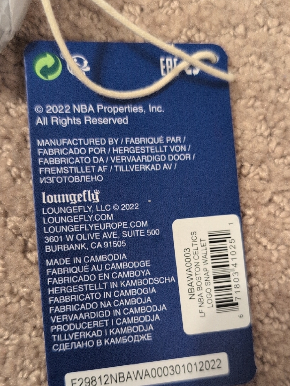 Loungefly Green Boston Celtics Logo Print Zip Wallet NWT - Picture 9 of 9